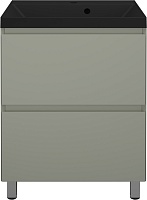 Style Line Тумба с кварцевой раковиной антрацит Манхэттен 60 Plus эмаль олива матовая